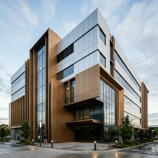 Modern Aluminium Composite Panel (ACP) Cladding Facade South India